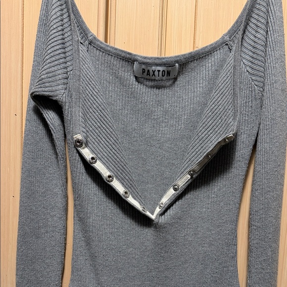 Gray Ribbed Bodysuit - Picture 4 of 4